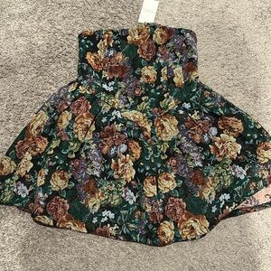 Women’s strapless dress.